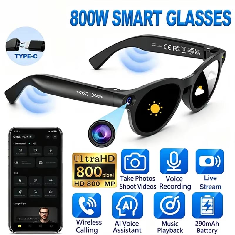 New 800W Pixel AI Smart Glasse - đánh giá và giá Photography Videos Free